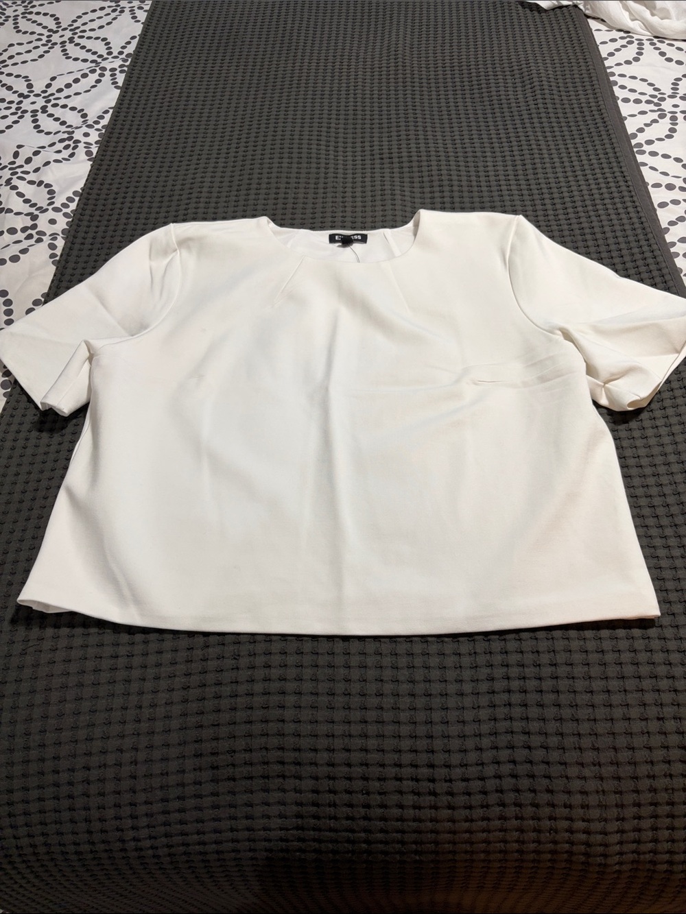 White Short-Sleeve Stretch Boxy Top - Brand Express